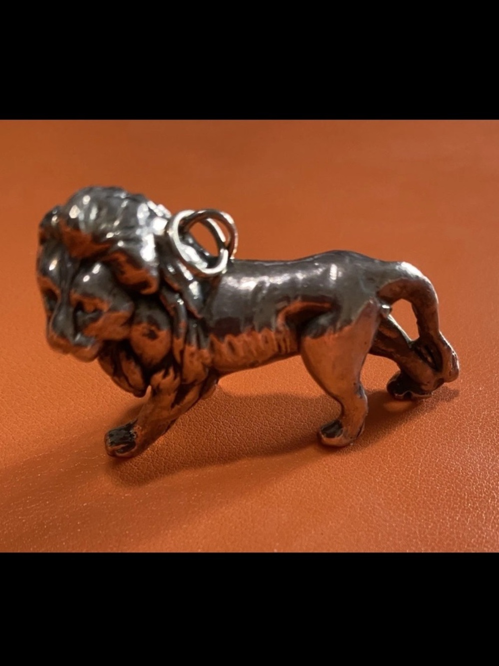 Vintage 80’s Sterling Silver Lion Pendant 3D Charm, #leo #safari